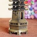 Feng Shui 9-Levels Wenchang Tower Metal Handicraft 3D Pagoda Statue Chinese Home Decoration Ornament. 