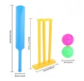 Full Set Bat and Ball with Wickets and Bail Toy for Kids Bat & Ball Children's Plastic Cricket Balls Playing Set Sports Toys Fitness Equipment. 