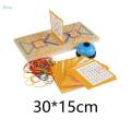 Rubber Band Geoboards Graphical Mathematical Toy for Preschool Children Kids. 