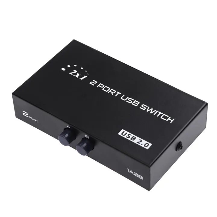 【TianYu Mall】Internal External Network 1A 2-Port Manual USB Sharing Device Switch Box for 2 Computer to Share 1 Printer Scanner
