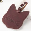 Cat Luggage Tags Double Layer Belt Suitcase ID Address Label Holder Baggage Name Cartoon PU Tag Portable Label Travel Accessory. 