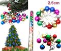 Christmas Balls Ornaments , 2.5cm Christmas Tree Balls Multicolour Small Christmas Balls for Xmas Tree Decoration (12pcs). 