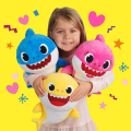 32CM Soft Dolls Baby Cartoon Shark Toys with Singing Glowing. 