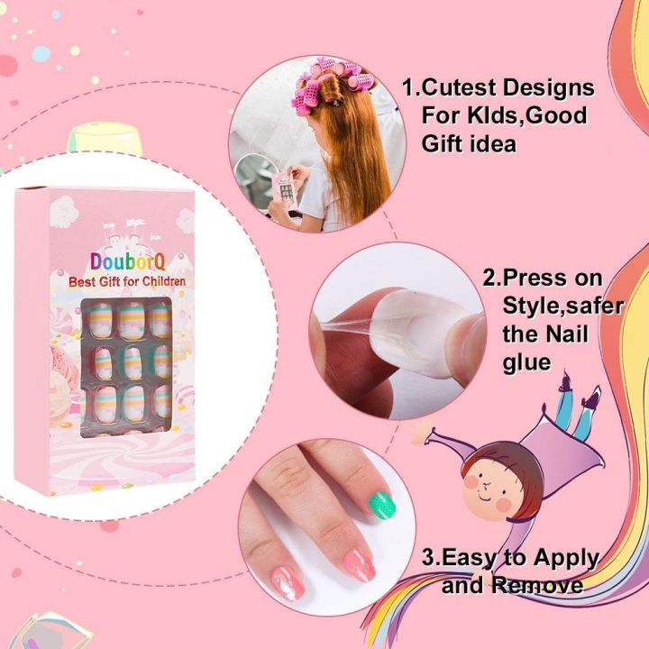 24Pcs/Set%20Cartoon%20Style%20Kids%20Nails%20Detachable%20Press%20On%20Nails%20Full%20Cover%20Press%20Stick%20On%20Nails%20Children%20Nail%20Decor%20-%20Image%203
