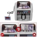Professional Multi-Currency Bill Counter Automatic Money Counting Machine Cash Currency Banknote Detector Fast Count with UV/MG Counterfeit Bill Detection LED Display for USD EURO POUND CNY HKD etc. 