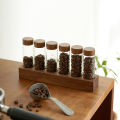 Coffee Beans Storage Container Glass Tube With Wood Tool Bottled Tubes Grain Storage Wooden Sealed Canisters Barista Tool Gift BRYT. 