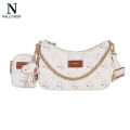 NALLCHEER Bag perempuan murah Ladies One Shoulder Underarm Bag Cartoon Printing Exquisite Small White crossbody Bag New Niche Design. 