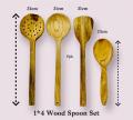 Wooden Spoon 4 Pcs Set Multi-Purpose Cooking Tools. 