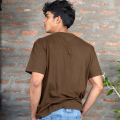 D-Blaq Men's Black Oversized Pocket T-Shirt in Brown. 