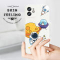 Jizetin for Samsung Galaxy A10 Case Side Design Phone Cover Moon Space Astronaut Cover Square Edge Pattern Liquid Silicone Trend Case. 