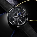 2Pcs Male Leather Bracelets Quartz Watch Set Man Fashion Casual Accessories. 