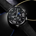 Enacolor 2Pcs/Set Simple Male Leather Bracelets Quartz Watch Set Fashion Casual Accessories Men Gift. 