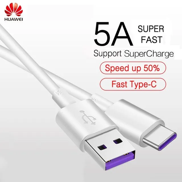 Daraz.lk originall Huawei Type C Super Charger Cable 5A 3.1 USB Cable For huawei MATE 9 10 20 Pro P9 P10 P20 Pro Honor 9 10 v10