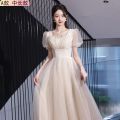 Bridesmaid Dress Champagne 2024 New Summer Senior Sisters Group Niche Long Slimming Evening Dress Dress Women. 