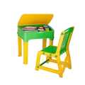 Nilkamal Apple Junior's Study Set Kids Desk and Chair Study Chair and Table (Red & Blue, Green & Yellow Mixed). 