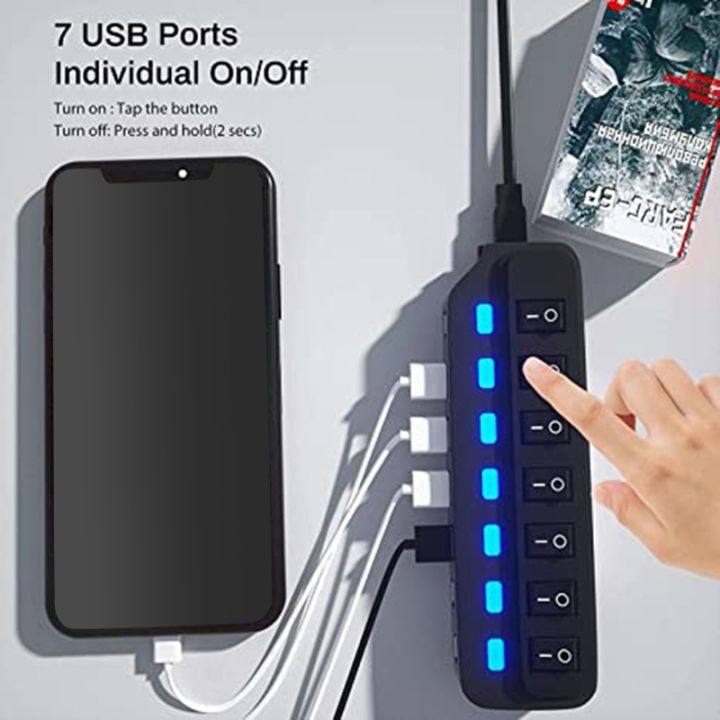 %E3%80%90EleganceWorld%E3%80%91USB%203.0%20Splitter,7%20Port%20USB%20Data%20Hub%20with%20Power%20Adapter%20and%20One%20Charging%20Port,Individual%20On/Off%20Switches%20and%20Lights%2020CB%20-%20Image%203