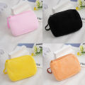 Korean Mini Fashion Plush Square Zipper Coin Purse Women Thin Small Handbag Card Package Coin Bag Cute Purse Key Earphone Pouch. 