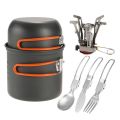 Mini camping tove cookware folding poon and fork et. 