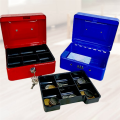 Mini Petty Cash Box Metal Coin Bank Lockable Security Money Safe Box with Lock Slot. 