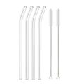 straw 200*8mm Clear Glass Straws for Smoothies Cocktails Drinking Straws Healthy Reusable Eco Friendly Straws Drinkware AccessoryParty Supplies. 
