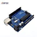 Arduino UNO R3 High Quality Development Board ATMEGA328P Removable 8 bit Microcontroller with ATMEGA16U2 USB controller Free 12 inches USB cable. 