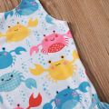 Yfashion Summer Kids Swimsuit Cartoon Crab Donut Printing Breathable Quick-drying Swimwear For 0-3 Years Old Girls Cotton. 