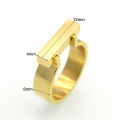 BAOLAISI Classics Stainless Steel Jewelry Horseshoe Flat Shackle Brand Ring Punk Finger Love Ring Gold Color Rings For Women. 