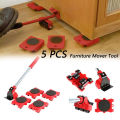 5PCS Heavy Furniture Move Tool Transport Lifter Shifter Moving Slider Remover Rolling Wheel Corner Set. 