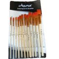 Arora Large Long Flat Artist Brush Set 12 pcs for Oils Acrylics & Watercolours Drawing & Art Brushes.. 