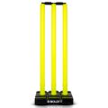 Boldfit Cricket Stumps with Stand Cricket Kit Plastic Wickets for Cricket Standard Wickets for Cricket Ground, Match, Tournament Stump with Stand & Bails- Fluorescent Green -Plastic Wickets Set NUZ. 