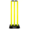 Boldfit Cricket Stumps with Stand Cricket Kit Plastic Wickets for Cricket Standard Wickets for Cricket Ground, Match, Tournament Stump with Stand & Bails- Fluorescent Green -Plastic Wickets Set NUZ. 