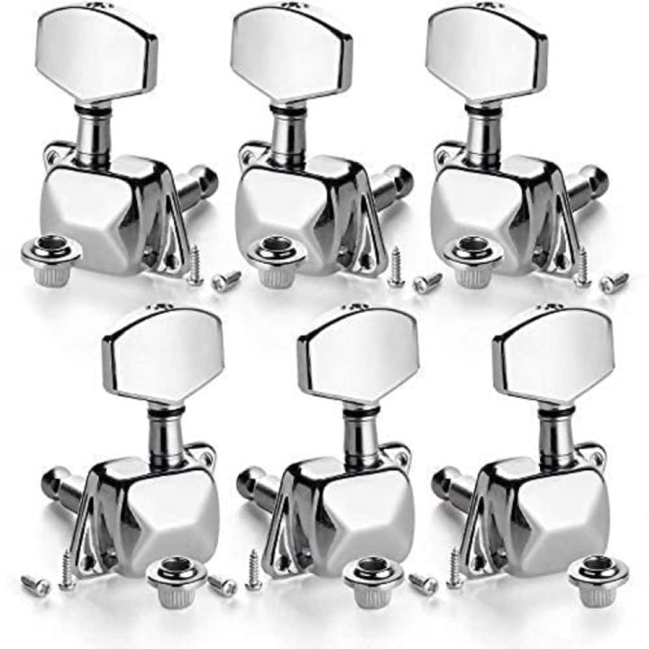 Chrome Metal 6Pcs Guitar String Tuning Pegs Tuners Machine Heads