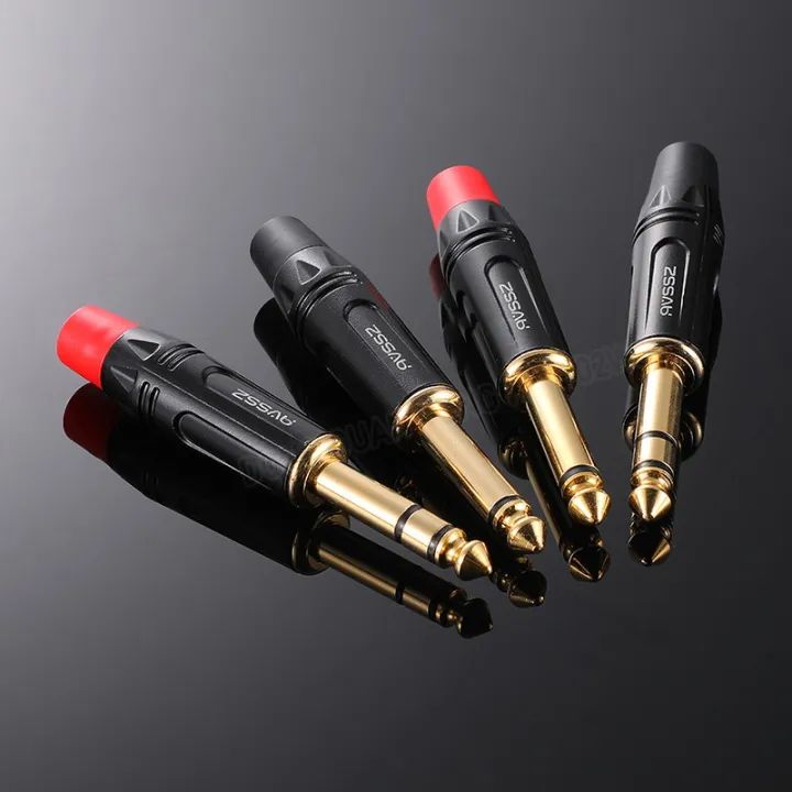 6.35mm%202/3-Core%20Audio%20Plug/jack%20Rca%20Adapter%20Trs%20Dual%20Channel%20Balanced%20Speaker%20Black/red%20Tail%20Sleeve%20Straight/curved%20Plugs%20-%20Image%203
