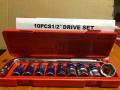 10pcs 1/2 " Drive Socket Wench Spanner Set Chrome Vanadium. 