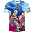 Men Anime sleeve Sonic Youth shirt Japanese manga T-shirt cartoon Sonic graphic tees summer tops male. 