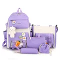 New Large-Capacity Primary School Junior High School Students Shoulders Backpack High School Five Sets of Multi-Compartment Fash Pizazzazz. 