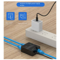 RJ45 Ethernet Cable Splitter, One to Two Devices, Can Access the Internet At the Same Time, with Charging Cable Extender. 