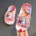 Princess Elsa Children's Slippers Summer Girls Indoor Soft Bottom Non-Slip Frozen Little Girl Cute Crystal Shoes. 