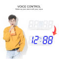 LED Digital Clock Snooze Bedroom Desk Alarm Clocks Hanging Wall Clock Calendar Temperature Display Home High Quality. 