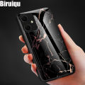 Biruiqu For Samsung Galaxy A05 Shockproof Fashion Marble Tempered Glass Back Case Cover. 
