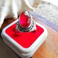 Men's Fashion Punk Ring Hip Hop Party Ring Fictional Use Artificial Stone Silver Colour Ring With Box. 