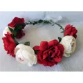 Elegant Hair Flower Crown Trendy Handmade Delicate Wedding Party Hair Wreath Headband Cloth Girls Cloth Flower Headband for Wedding Party Festival Photoshoot  Wear. 