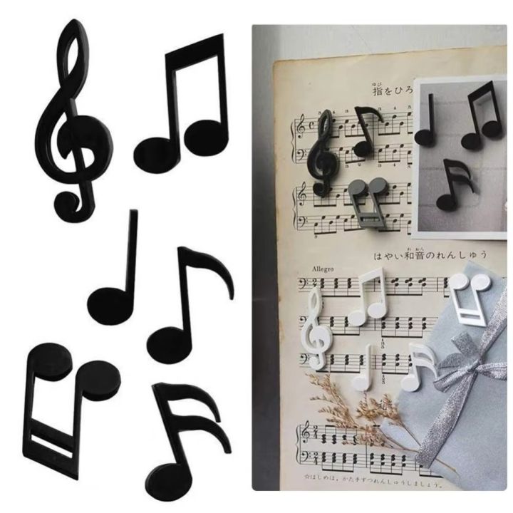 6pcs New Musical Note Fridge Magnets Plastics Gift Memo Magnets 6pcs Set Refrigerator Sticker Decorative