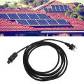 AC Micro Inverter Cable Photovoltaic AC Inverter Cable Wire 230V Copper PVC Waterproof High Strength 5m EU Plug for Yard. 
