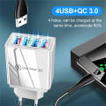 4 in 1 FAST USB Charger Quick Charge EU or UK Plug. 