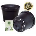 12cm Nursery Pots Flower Pots -10 Black Plastic Plant Pots. 