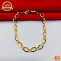 Gold Plated Machine Cut Link Bracelet 7inch Long for Women. 