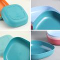 Square Plastic Dinner Plate Set (Set of 10 Pcs) Colorful Snacks/Breakfast Plate with Stand. 