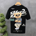 S-5XL Cotton T Shirts For Men High Quality Bear Printed Crewneck Short Sleeve T-Shirt New Fashion Tops Men Clothing 366. 