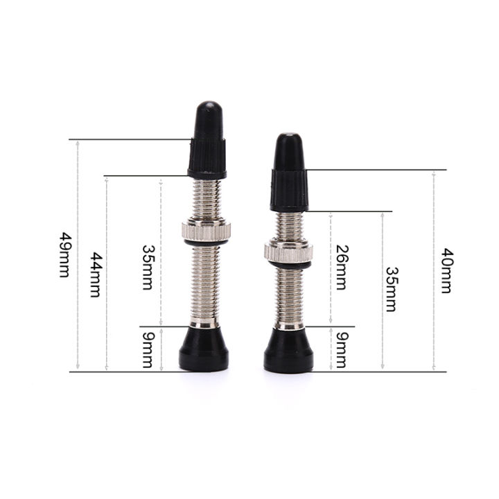 TRIWONDER Tubeless Presta Valves Stem 60mm Aluminum Alloy Bike Tire Nozzles - 2 Pack Black